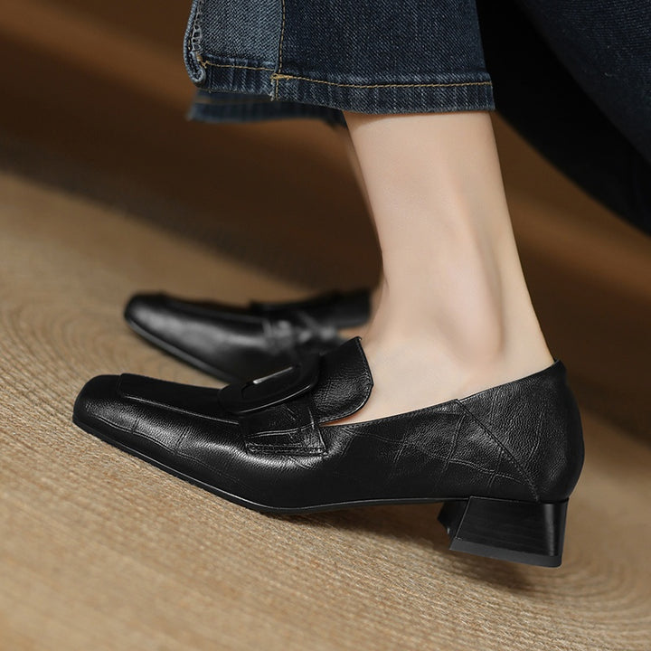 Block Heel Loafers