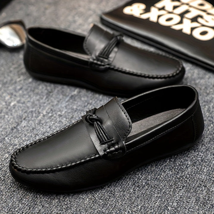Casual Solid Color Low Top Slip On Business Shoes