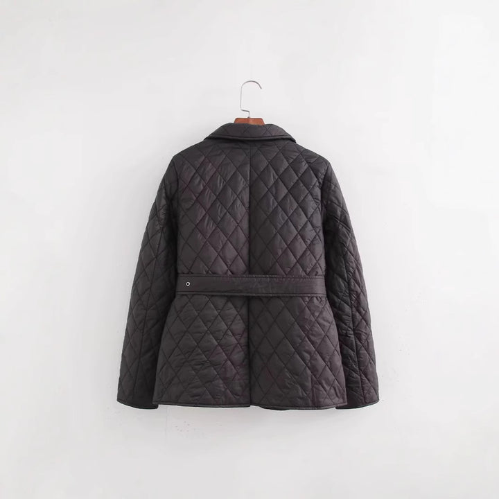 Quilted Coat with Belt