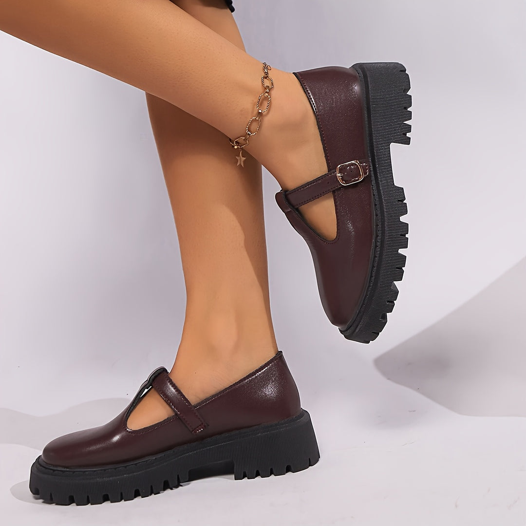 Retro Platform Loafers with Chunky Sole