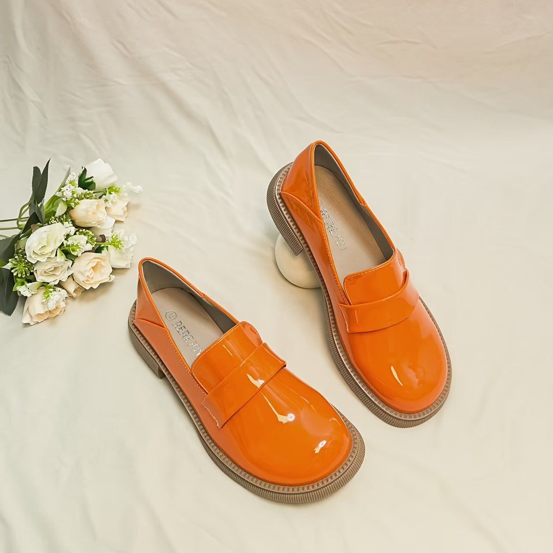 Orange British Style Loafers