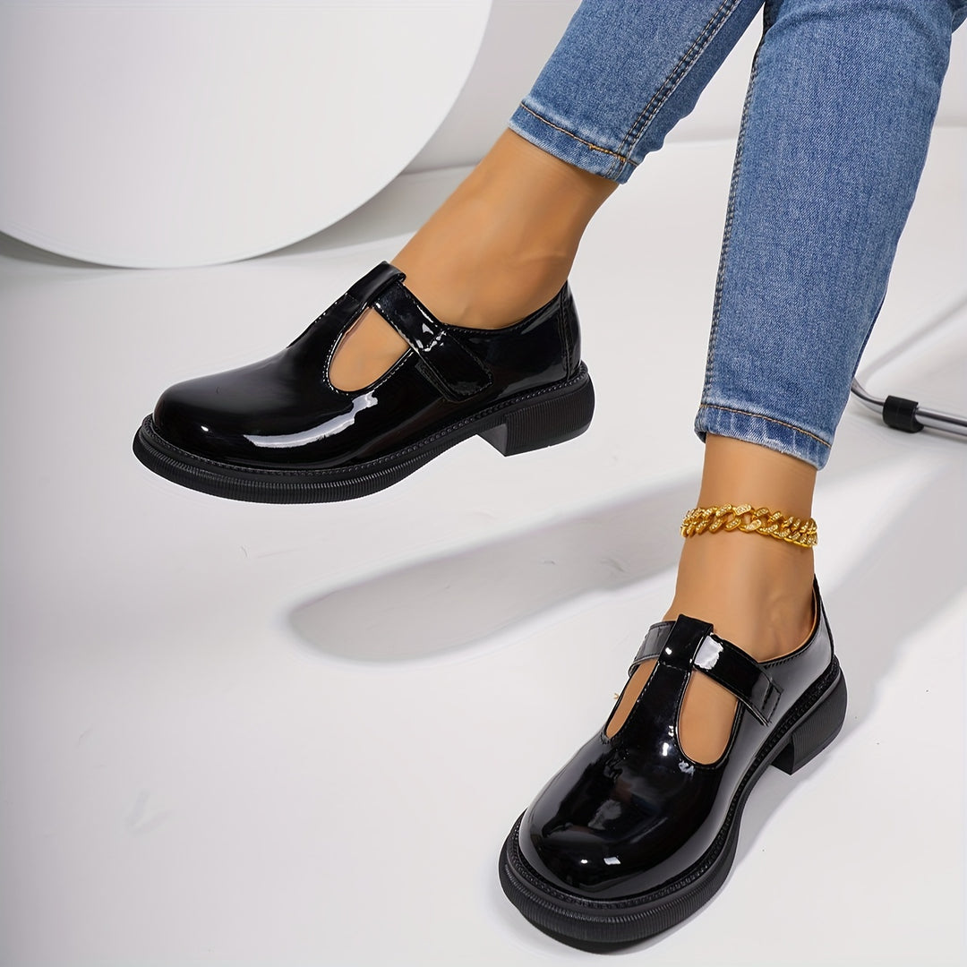 Round Toe T-Bar Shoes