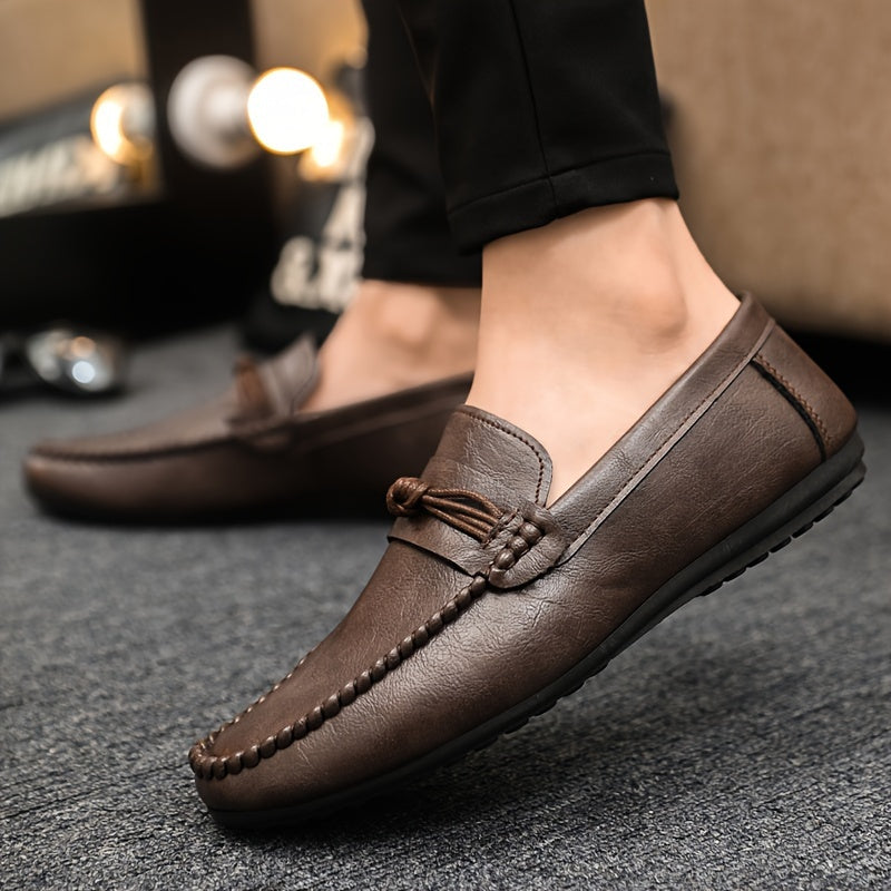 Casual Solid Color Low Top Slip On Business Shoes