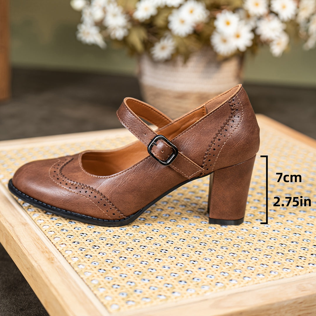 Elegant Women's Chunky Heel Pumps