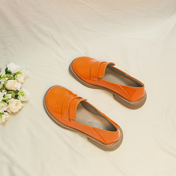 Orange British Style Loafers