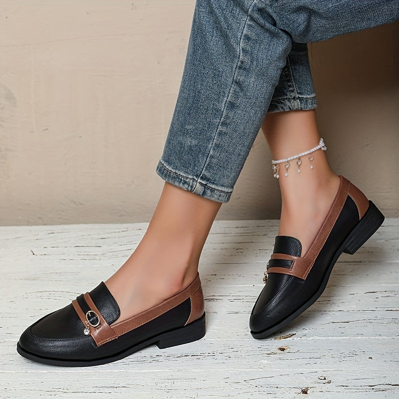 Vintage British Style Slip-On Loafers for Women