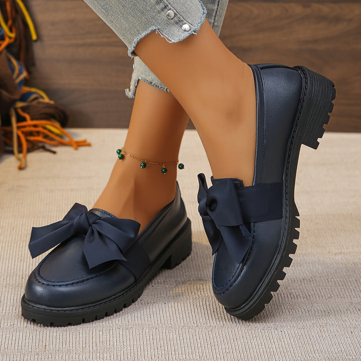 Navy Blue Faux Cover Loafers