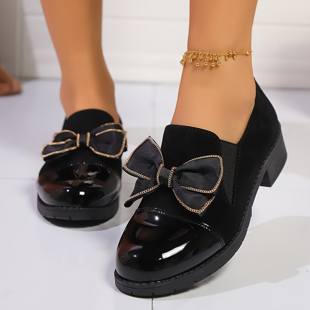Women's Solid Color Bow-Knot Loafers