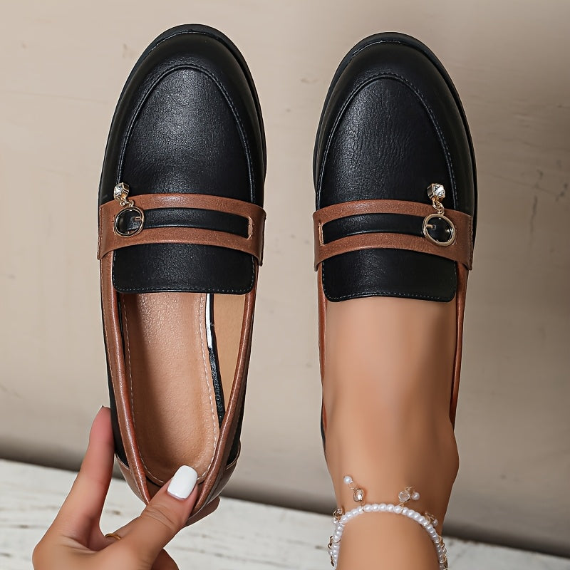 Vintage British Style Slip-On Loafers for Women