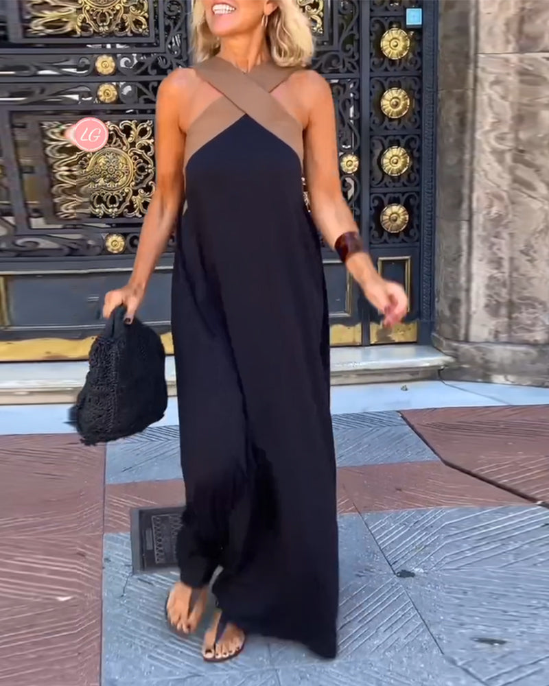 Cross neck Maxi Dress