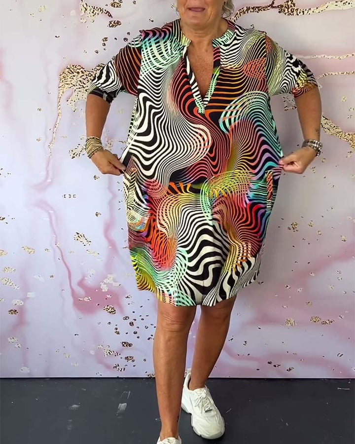 V-neck Abstract Dress