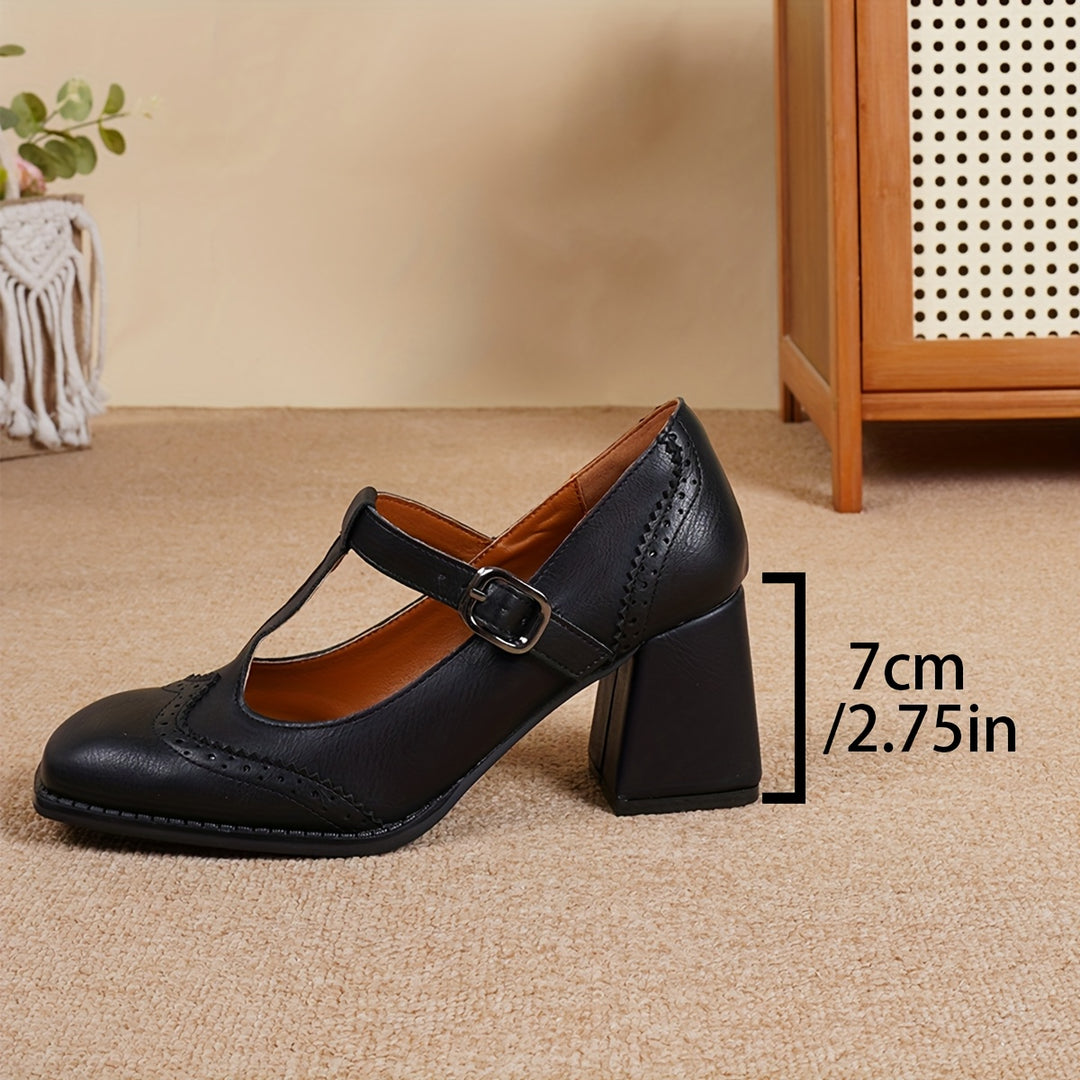 Chunky Heel Brogue Shoes