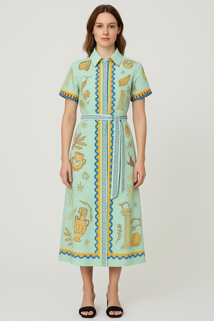 Linen Graffiti Dress