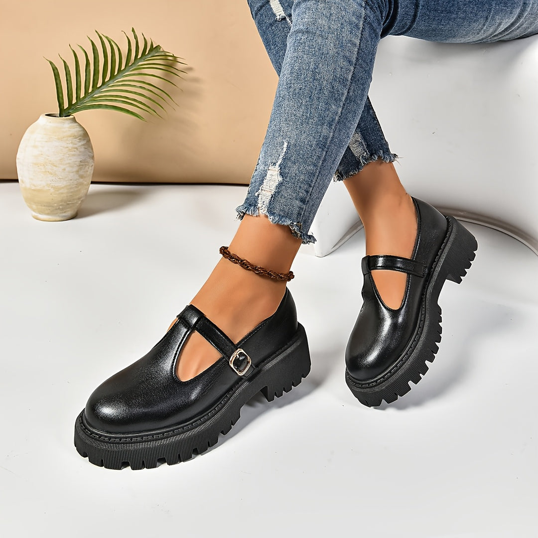 Retro Platform Loafers with Chunky Sole