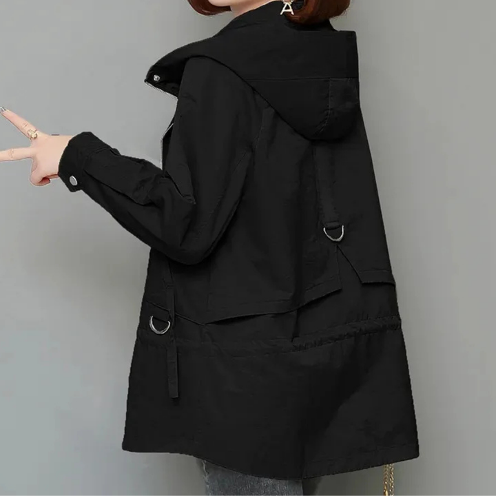 Mid-Length Hooded Casual Coat