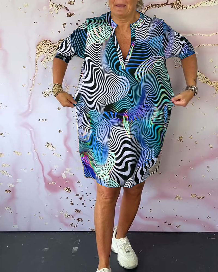V-neck Abstract Dress