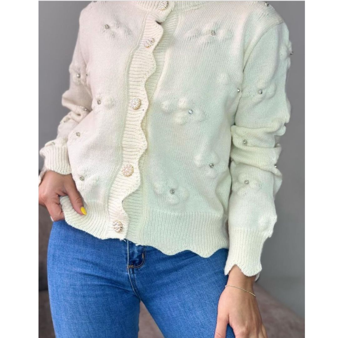 Embroidered Flower Sweater
