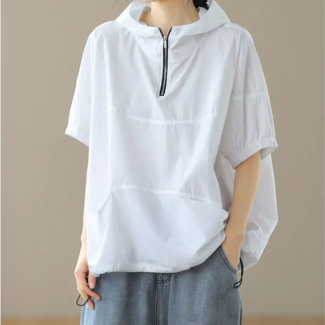 Plus size Casual Hooded Top