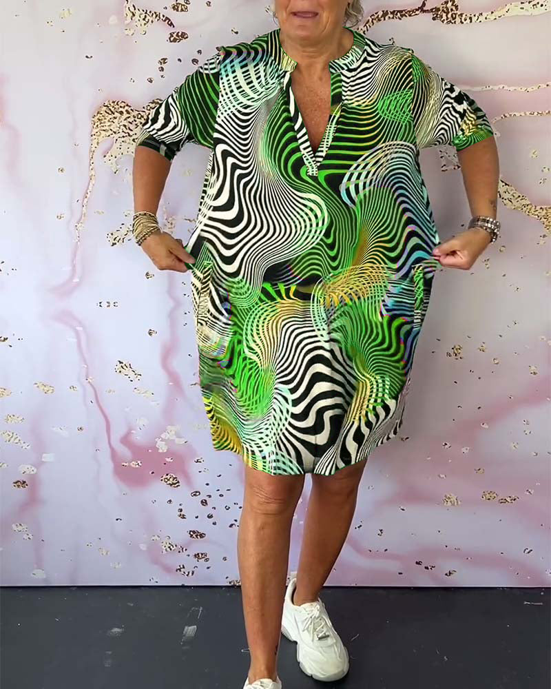 V-neck Abstract Dress