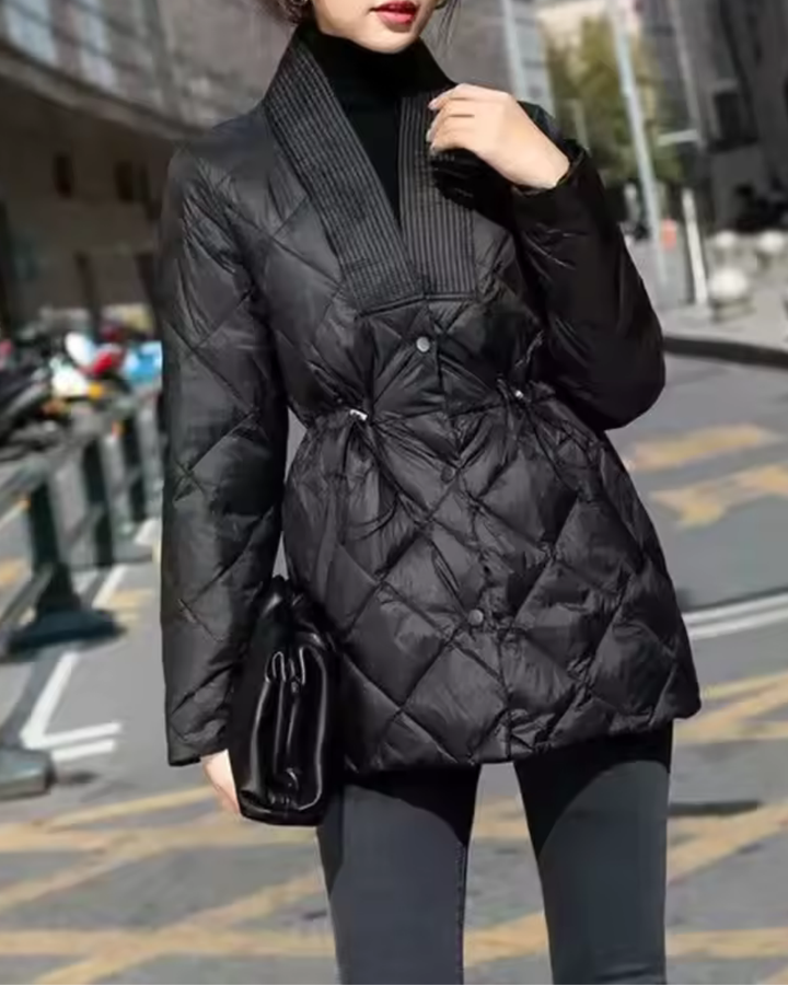 V-Neck Quilted Jacket