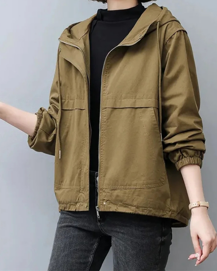 Long-Sleeved Short Hooded