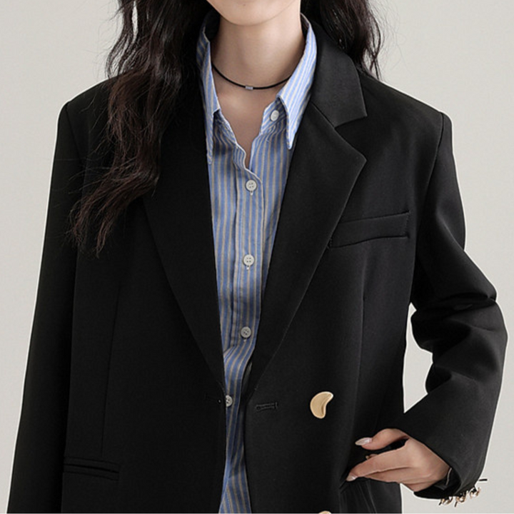 Black Profile Blazer For Women