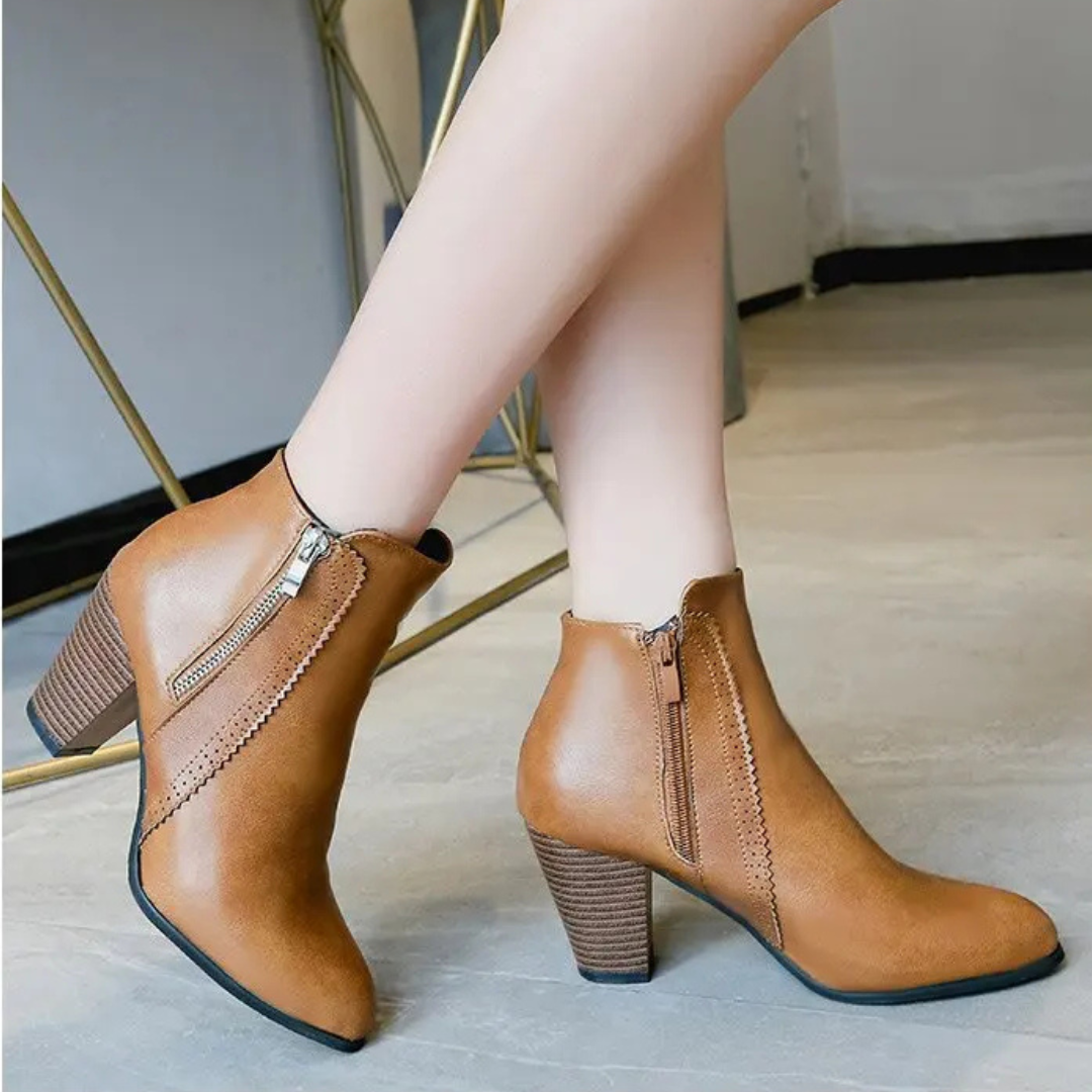 Retro Zipper Boots