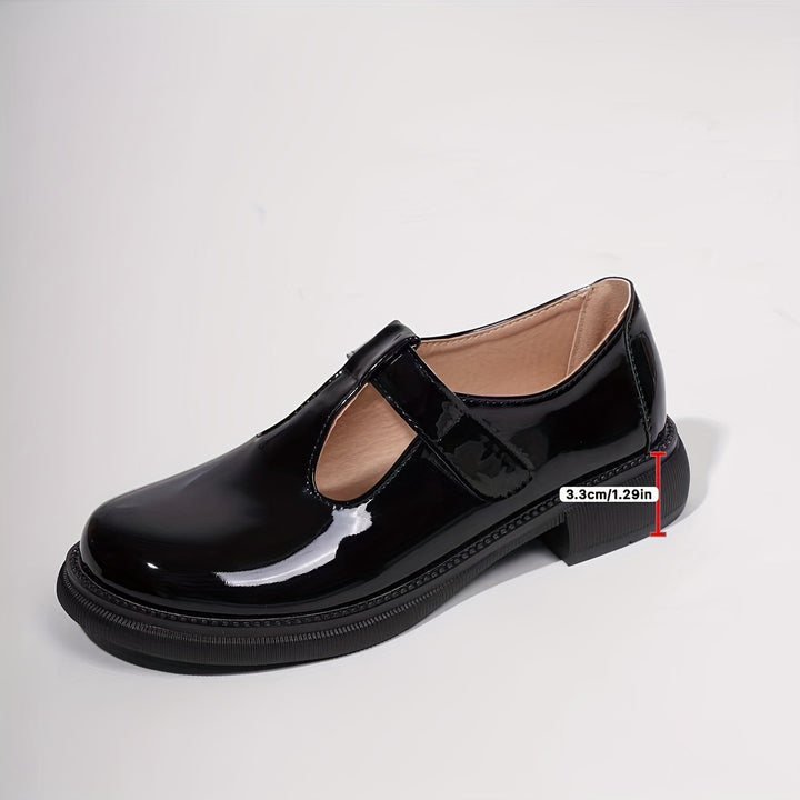 Round Toe T-Bar Shoes