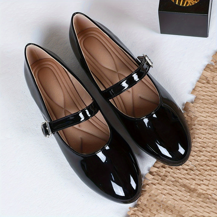 Round-Toe Mary Jane Flats