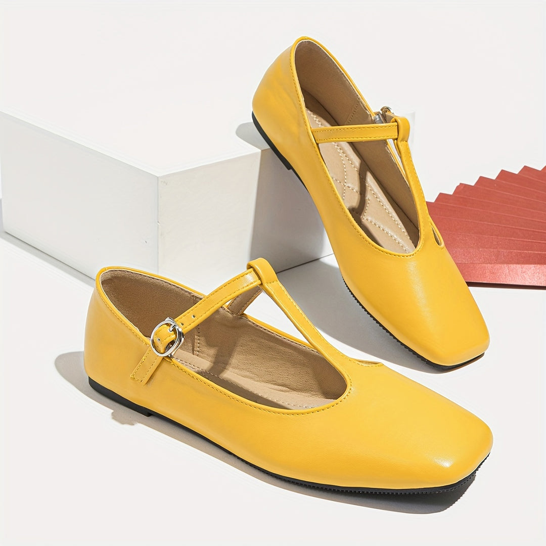 Mary Jane Flats with T-Strap