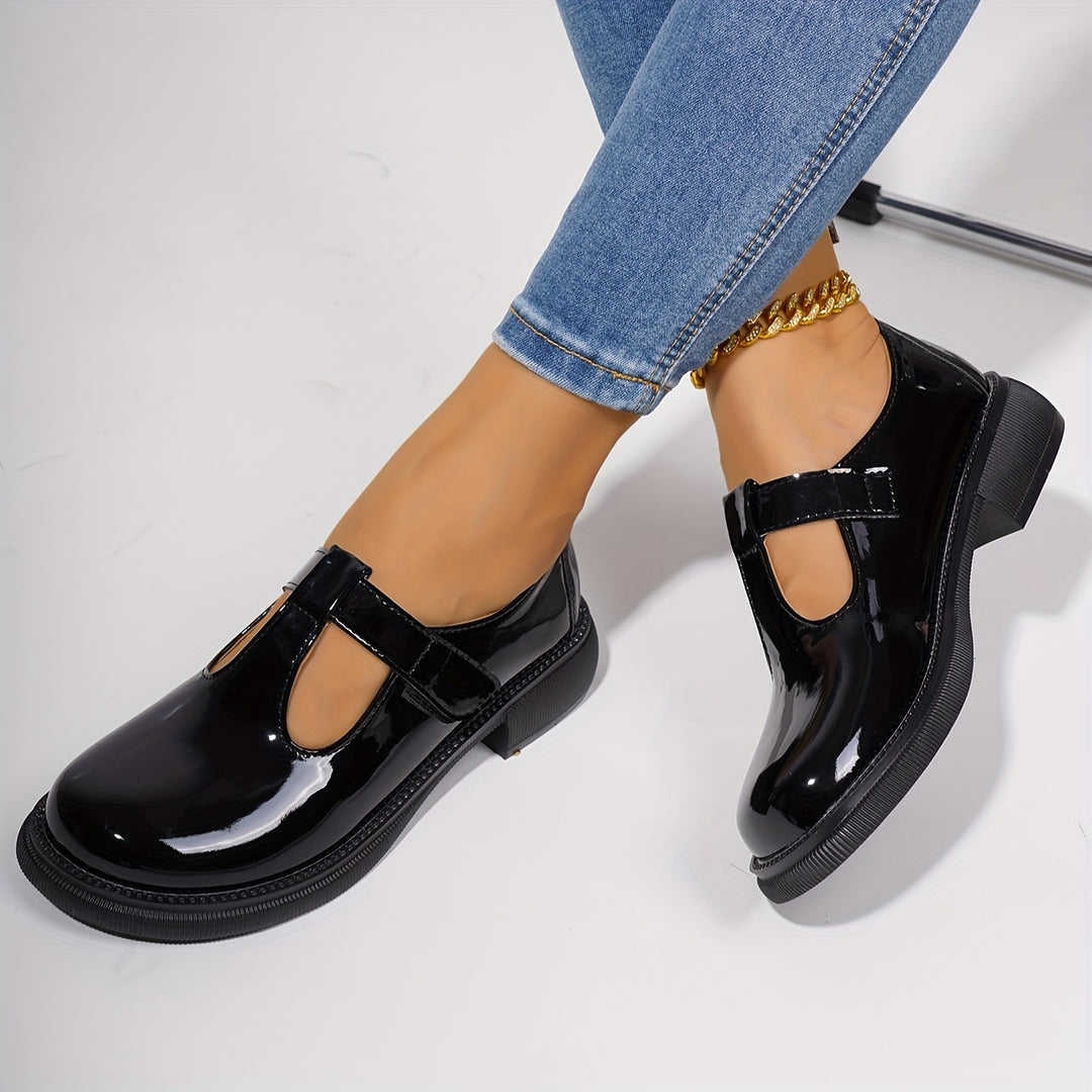 Round Toe T-Bar Shoes