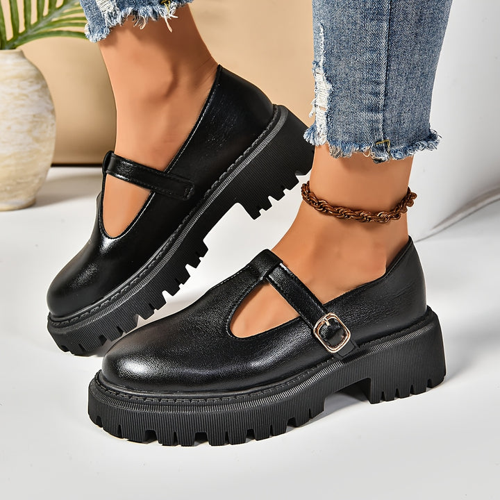 Retro Platform Loafers with Chunky Sole