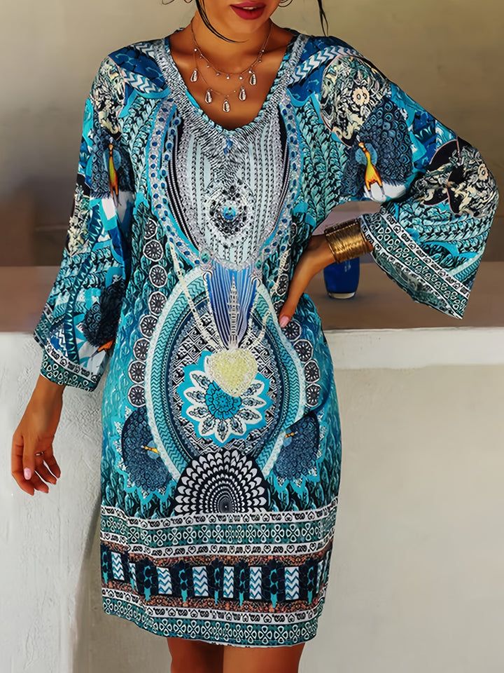 Boho V-neck Midi Dress