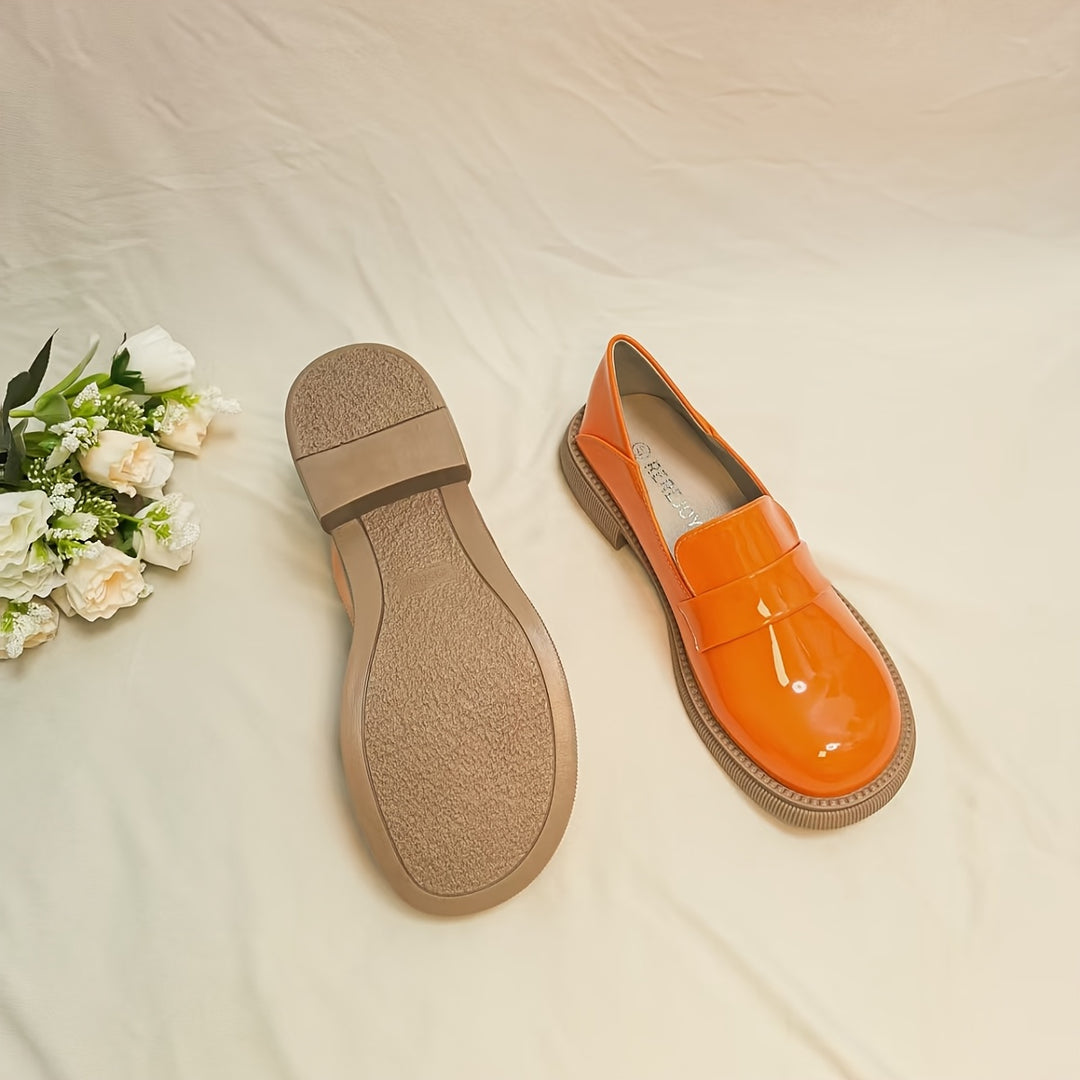 Orange British Style Loafers