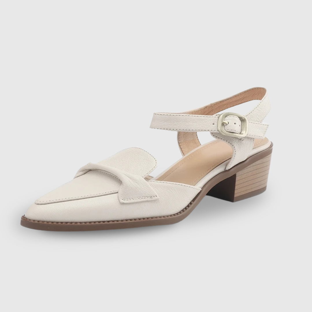 Large Headed Middle Heel Sandals