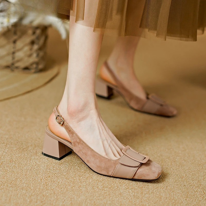 Buckle Suede Pumps