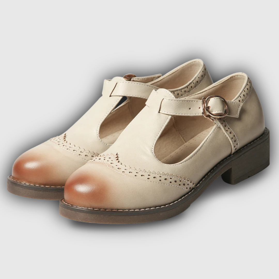 Casual T-strap Brogue Shoes