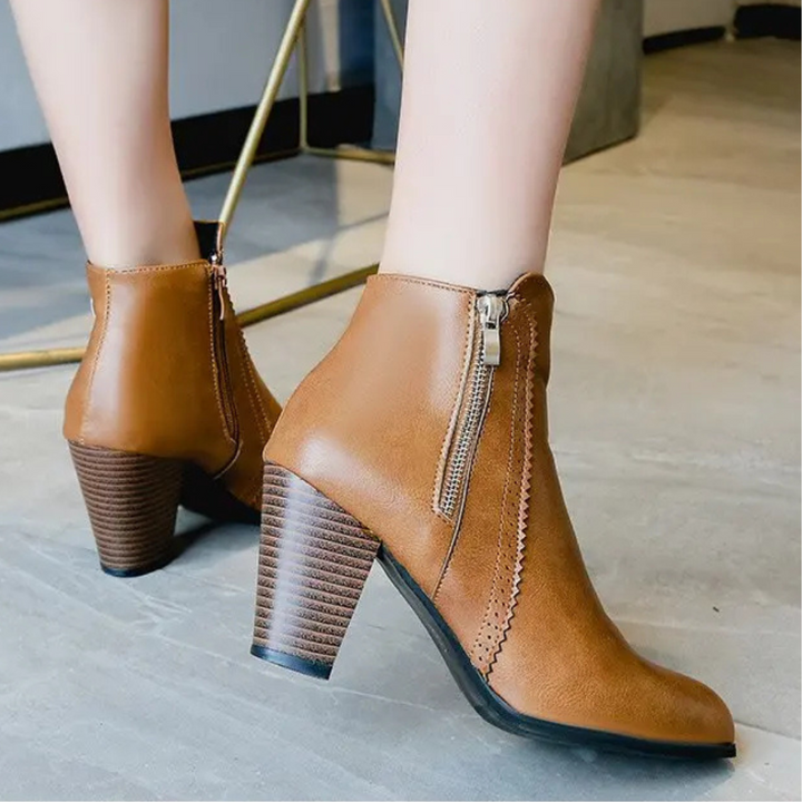 Retro Zipper Boots