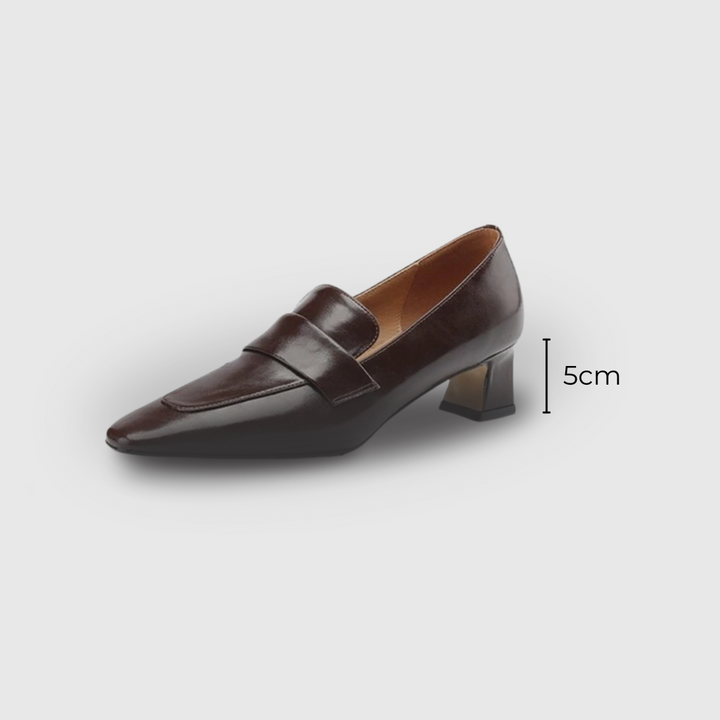 Pointed Toe Chunky Heel Loafers