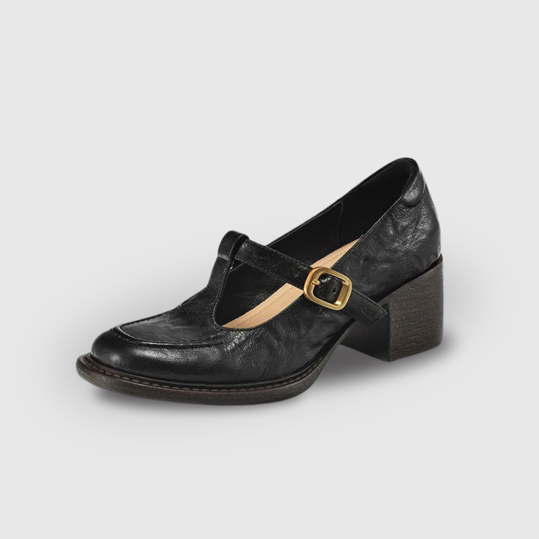 T-Strap Round Toe Pumps