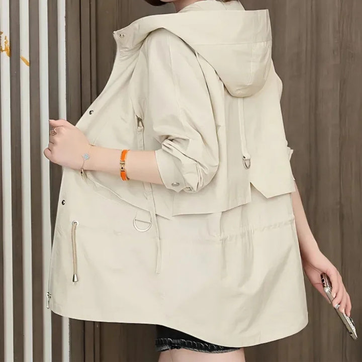 Mid-Length Hooded Casual Coat