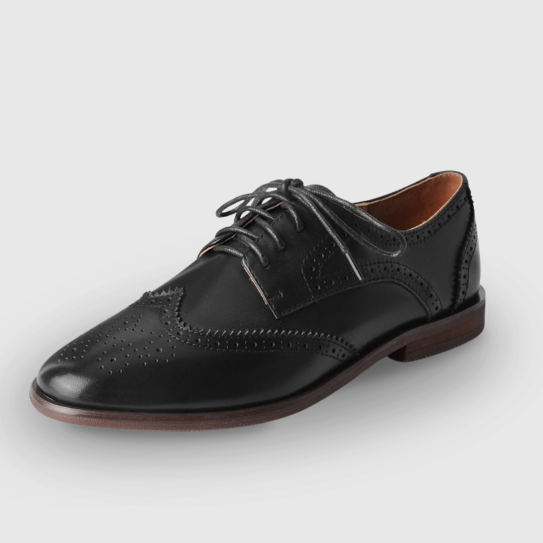 Low Heel Block Oxford Shoes