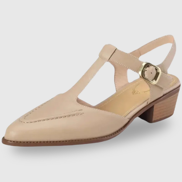 Wide Strap Buckle Shoes