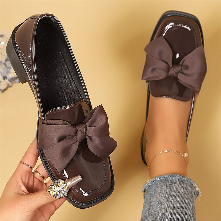 Slip-On Loafers with Bow Detail