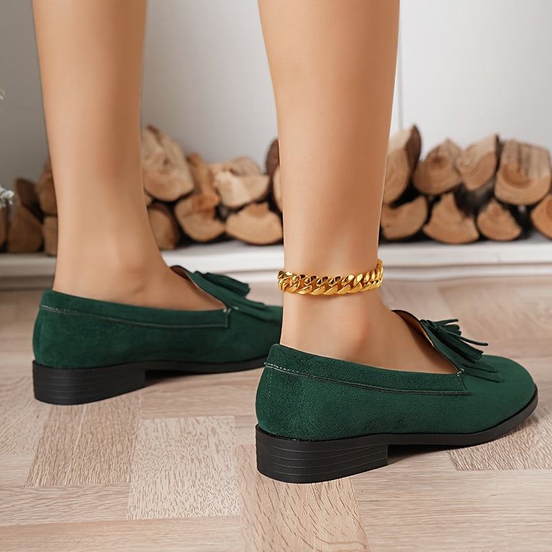 British-style Ruffle Thick-sole Chunky Heel Women's Loafers