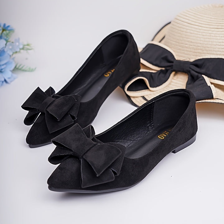 Solid Color Pointed Toe Soft Sole Shoes