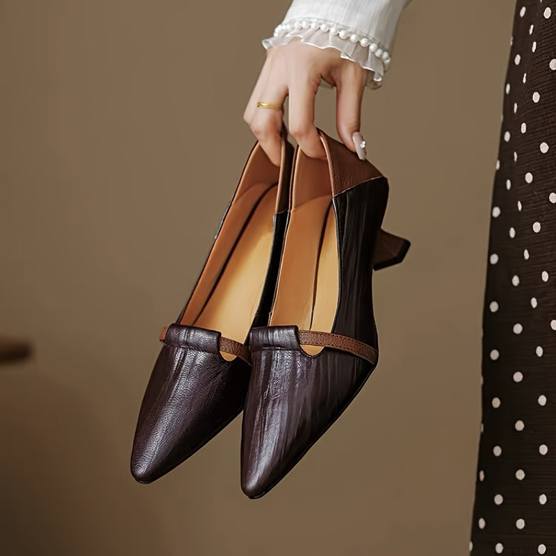 Elegant Pointed Toe Mid Heel Shoes