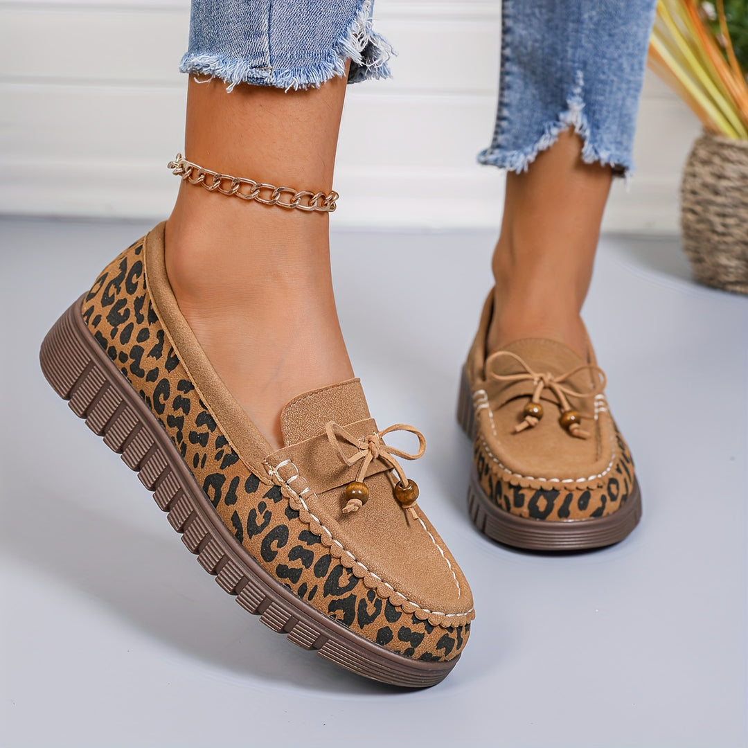 Stylish Leopard Print with Bow Shoes