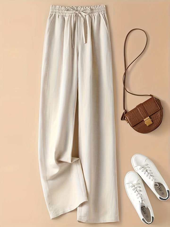 Retro High Waist Wide Leg Viscose Pants