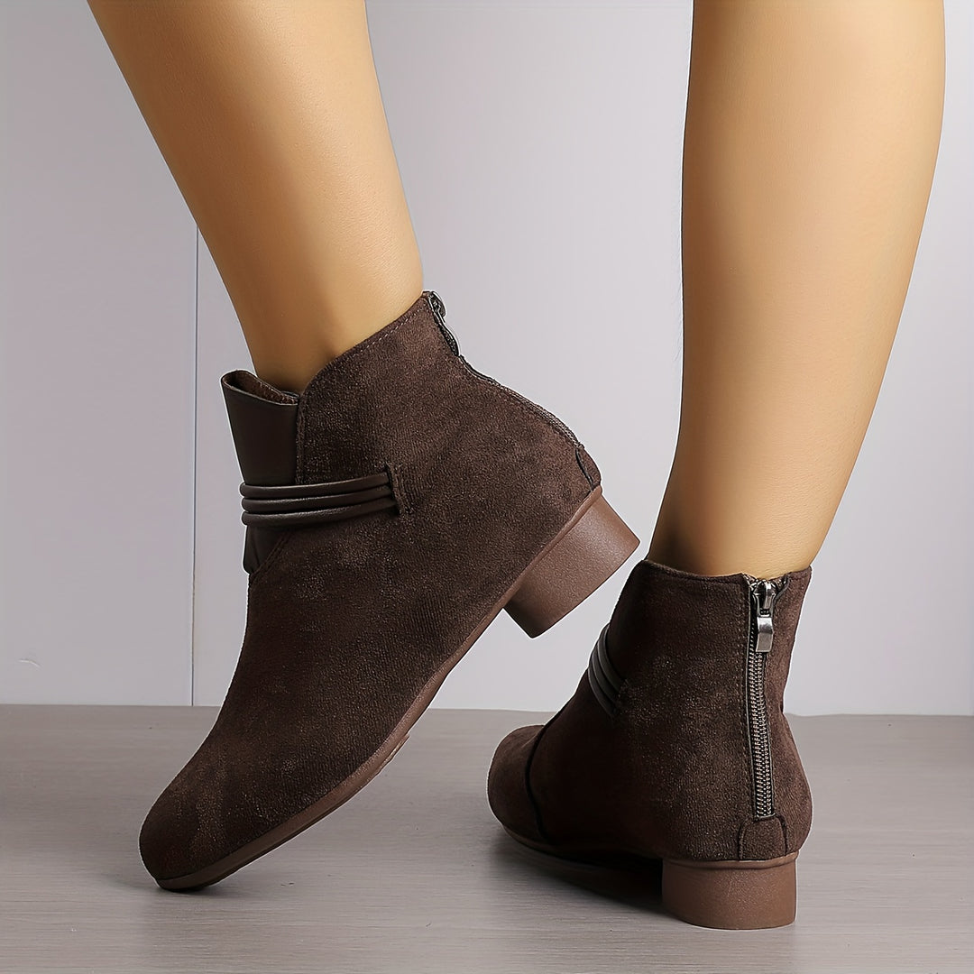Women's British Retro Mid Heel Ankle Boots